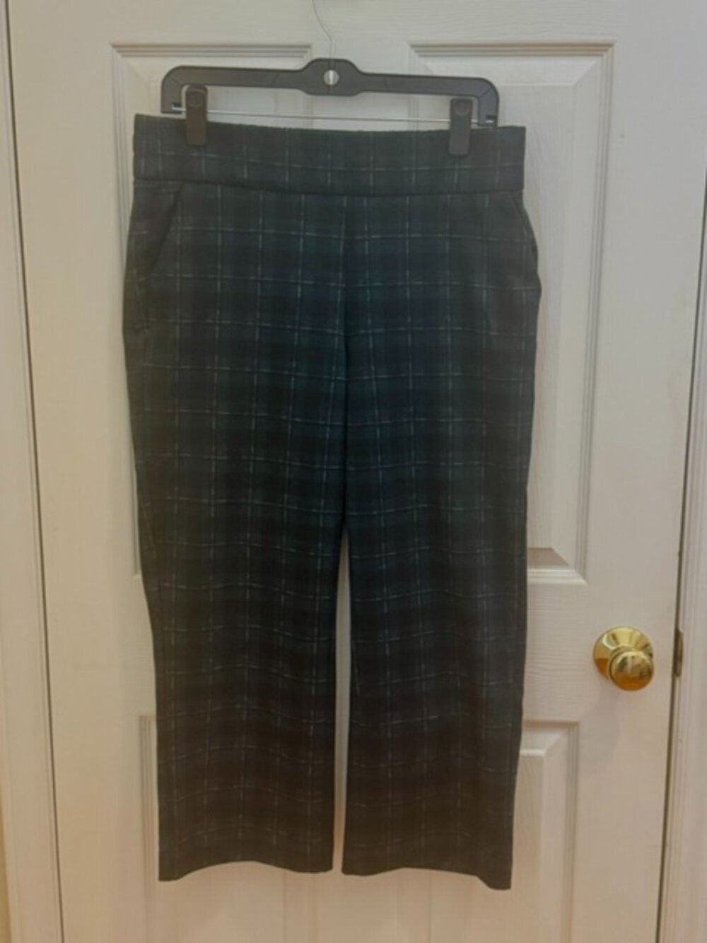Liverpool Plaid, Straight, Crop Pant, Size Large